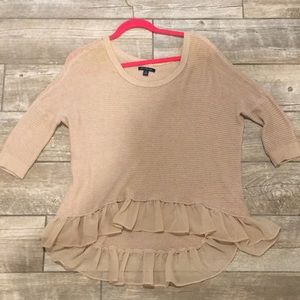 American Eagle Light Pink/Tan Sweater